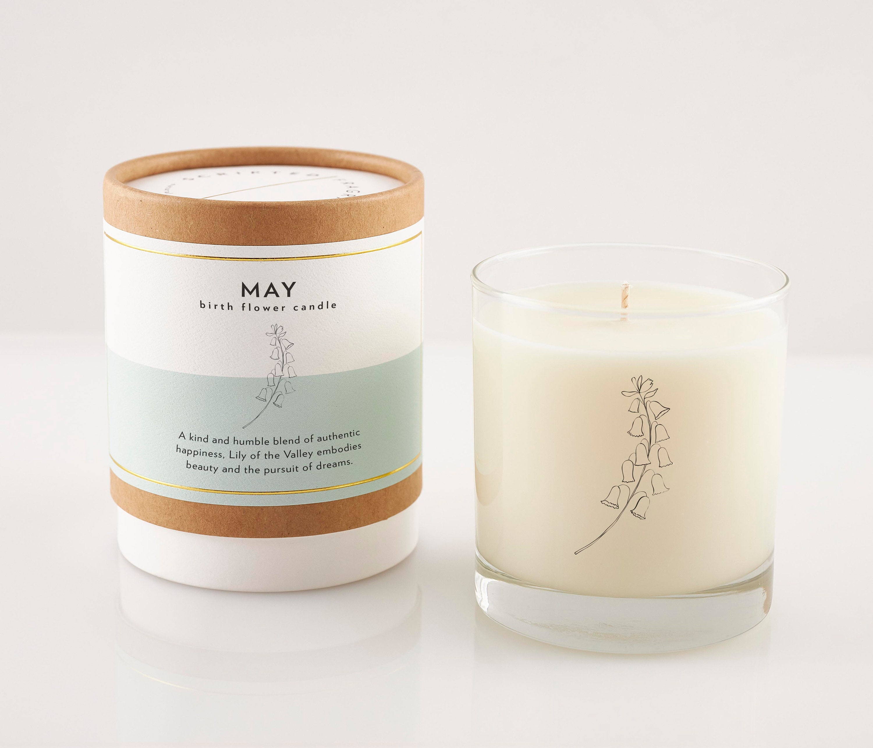 May Birth Month Flower Candle | May Birthday Gift | Personalized Gift | Mothers Day | New Mother | Soy Candle In Reusable Rocks Glass