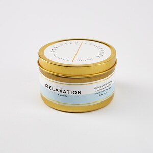 Relaxation Candle: Soy Wax in Reusable Rocks Glass, Aromatherapy Gift image 3