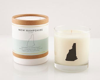 New Hampshire State Candle | New Hampshire Scented Candle | Housewarming | New Home | State Candle | Hostess Gift | Rocks Glass