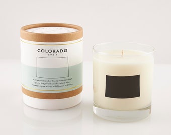 Colorado Candle | Colorado Gift | Colorado Home | State Candles | Rocks Glass | Hostess Gift | Moving Gift | Scented Soy Candle