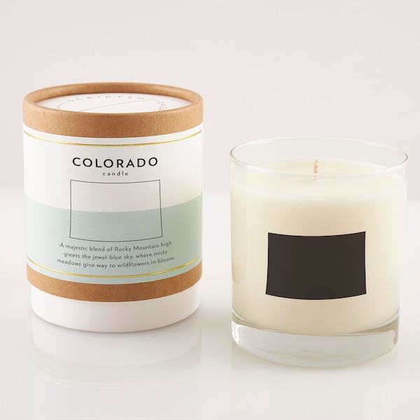Colorado Candle | Colorado Gift | Colorado Home | State Candles | Rocks Glass | Hostess Gift | Moving Gift | Scented Soy Candle