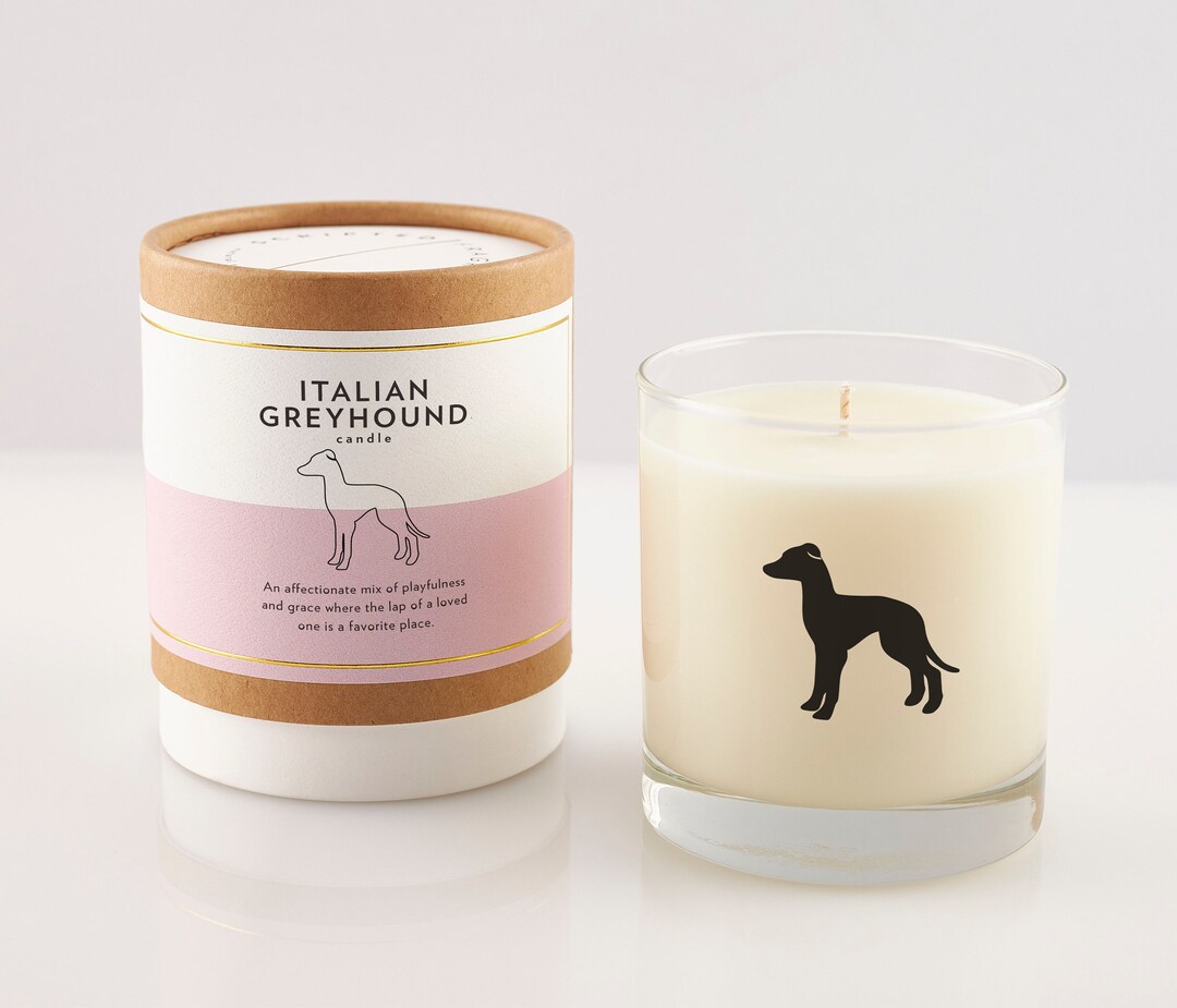 Italian Greyhound Soy Candle: Reusable Rocks Glass, Dog Lover Gift