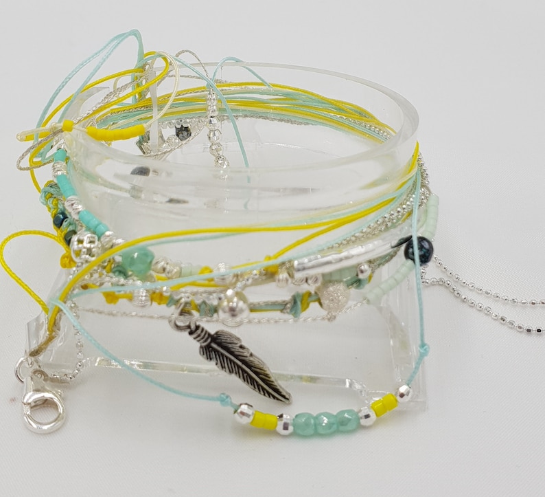 BEADED feather silver925