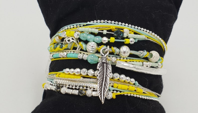 BEADED feather silver925