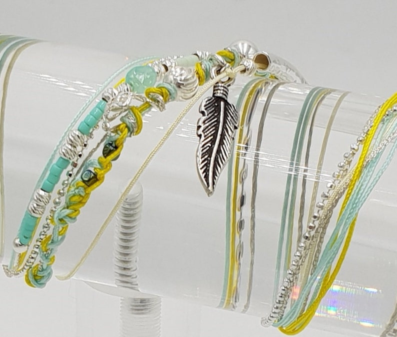 BEADED feather silver925