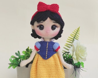 Princess Crochet doll tutorial / amigurumi doll pattern/ patrón de muñeca amigurumi/  princess doll by Amiville/ English/ espanol / French
