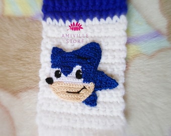 Crochet sonic, patrón de apliques + patrón de bufanda gratis, adornos sónicos
