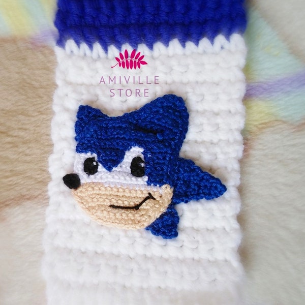 Crochet sonic, applique pattern +free Scarf pattern ,sonic ornaments