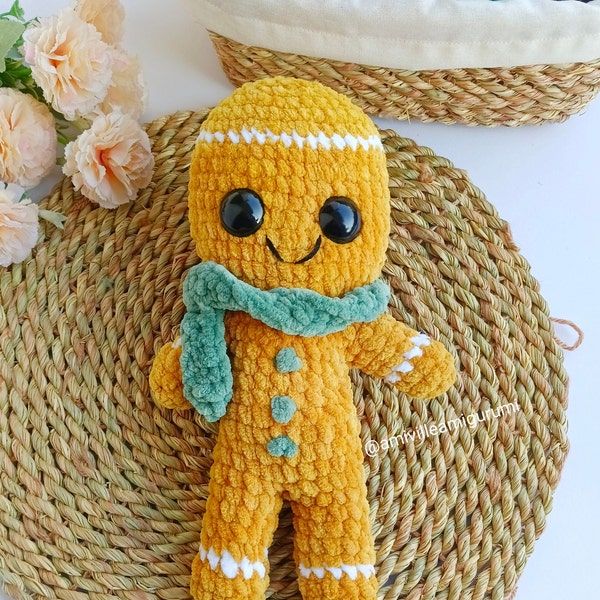 Crochet gingerbread xmas pattern/ amigurumi xmas gingerbread man tutorial/ amigurumi plush toy pattern