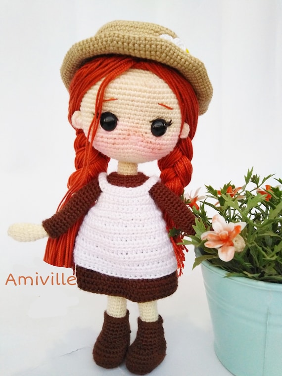 Anne of green gables amigurumi crochet doll pattern by amiville
