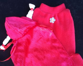 Dog costume, little red ridding hood dog costume, little red ridding hood costume for dogs, little red costume for pets