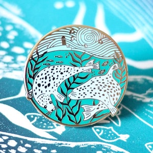 Seal Pin, Seal Badge, Wildlife Pin, Sea Lover Gift, Wild Swimming Gift, Seal Brooch, Harbour Seal, Enamel Pin, Seal Jewellery, Seal Gift