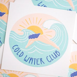 Wild Swimming Print,  Cold Water Club Print, Skinny Dip Print, Sea Print, Wild Swimming Art