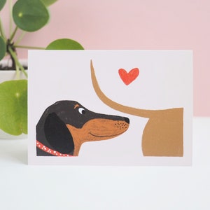 Dackel Karte, Dackel Hochzeitskarte, Dackel Karte, Dackel Karte, Dackel Karte, Valentinstag Karte, Dackel Karte