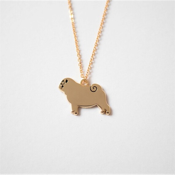 Pug Cookie Dog Tag Necklace Chain 