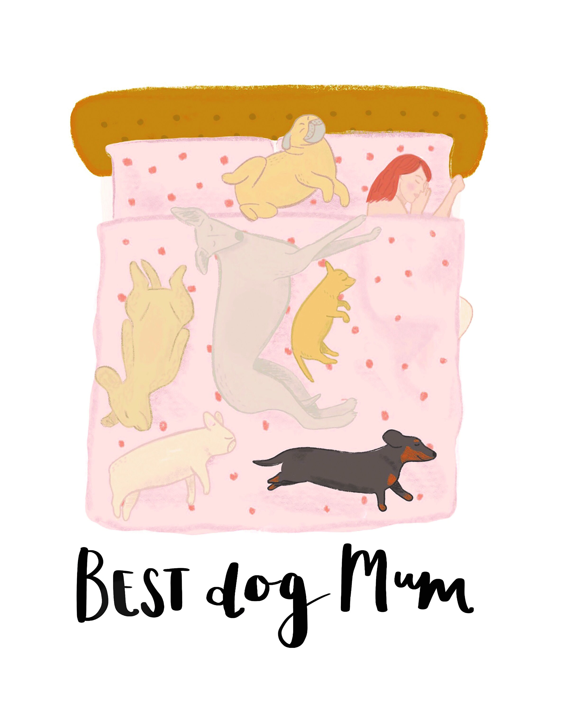 Best Dog Mum Card Mother's Day Dog Card Best Dog Mom Etsy