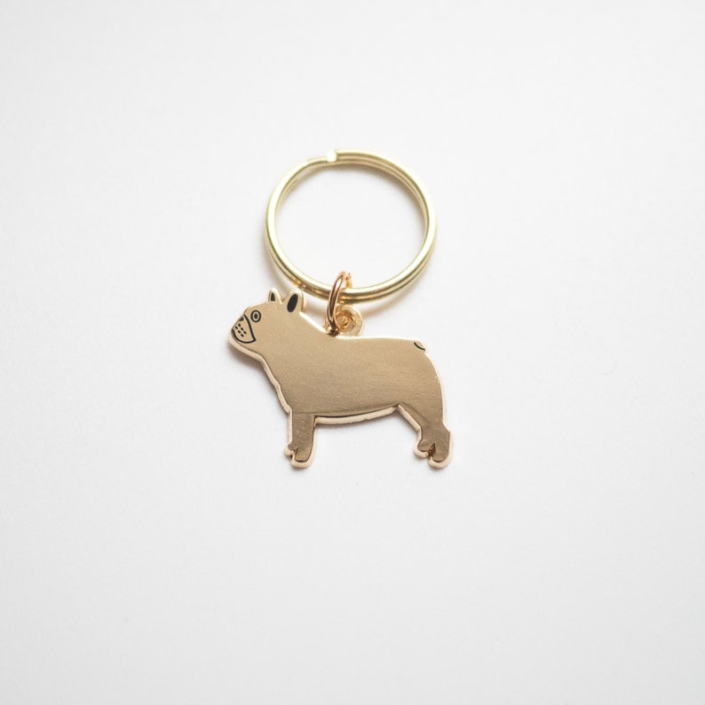 Frenchie Dog Tag Dog ID Tag French Bulldog Keyring Frenchie Etsy
