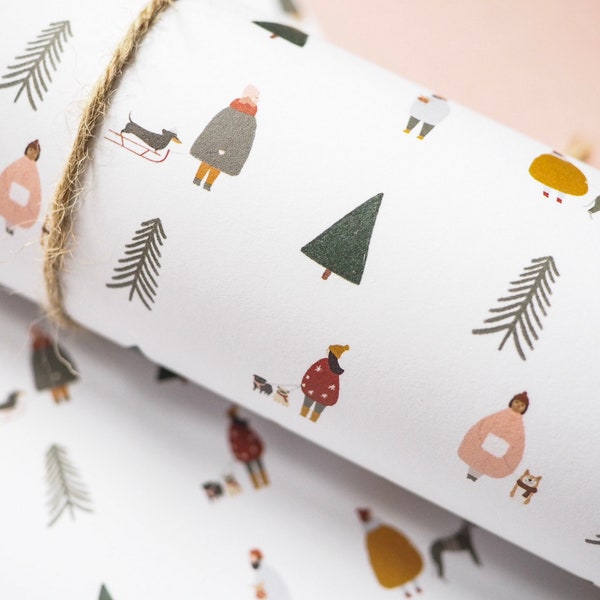 Dog wrapping paper, Scandi Gift Wrap, Pug Christmas wrapping paper, Hygge Nordic Gift Wrap, Eco Friendly Gift Wrap, Pug Gift Wrap