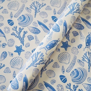 Papier cadeau coquillage, Papier cadeau nautique, Papier cadeau océan, Papier cadeau écologique, Papier cadeau recyclable