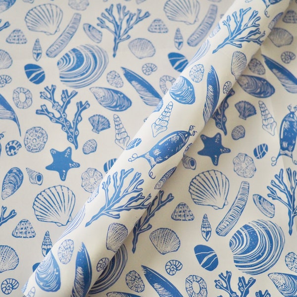 Seashell wrapping paper, Nautical Wrapping Paper, Ocean Gift wrap,  Eco Friendly Gift Wrap, Recyclable Wrapping Paper