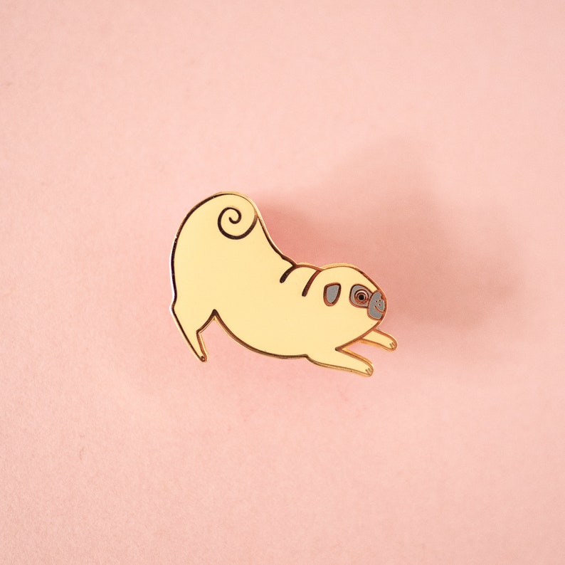 Pug Pin, Dog Pin, Pug Birthday, Pug Gifts, Enamel Pin, Pug Brooch, Pug Badge, Enamel Lapel Pin, Pug Jewellery, Pug Jewelry, Cute Pug image 2