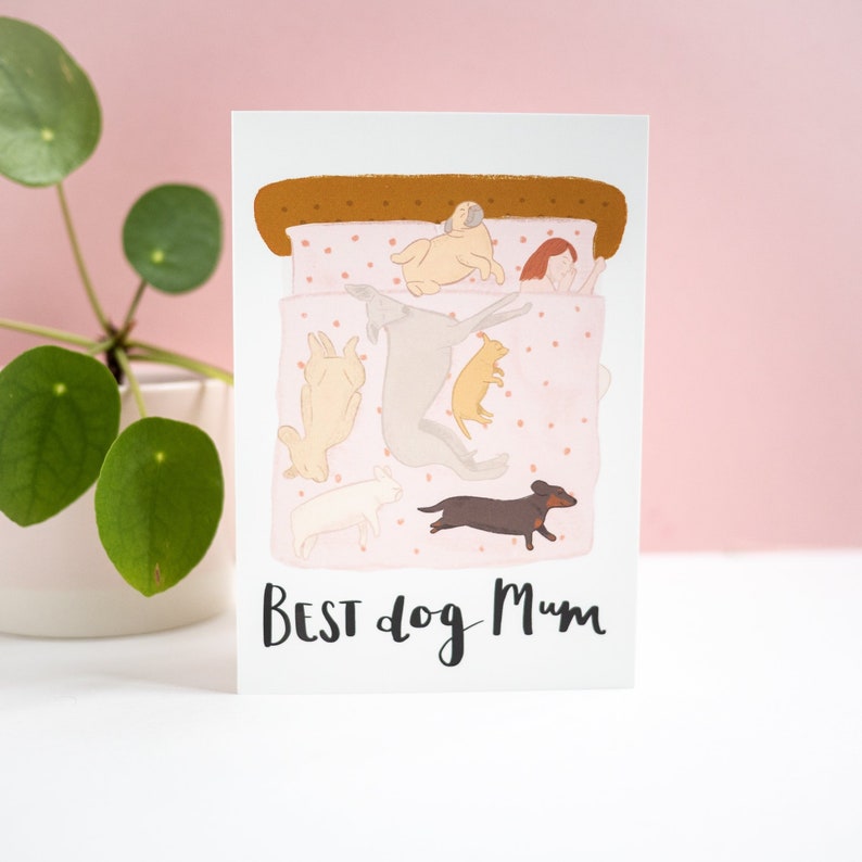 Meilleure carte de maman de chien, carte de chien de jour de mère, meilleure carte de maman de chien, de la carte de chien, cadeau de chien, cadeau de fête des mères image 1