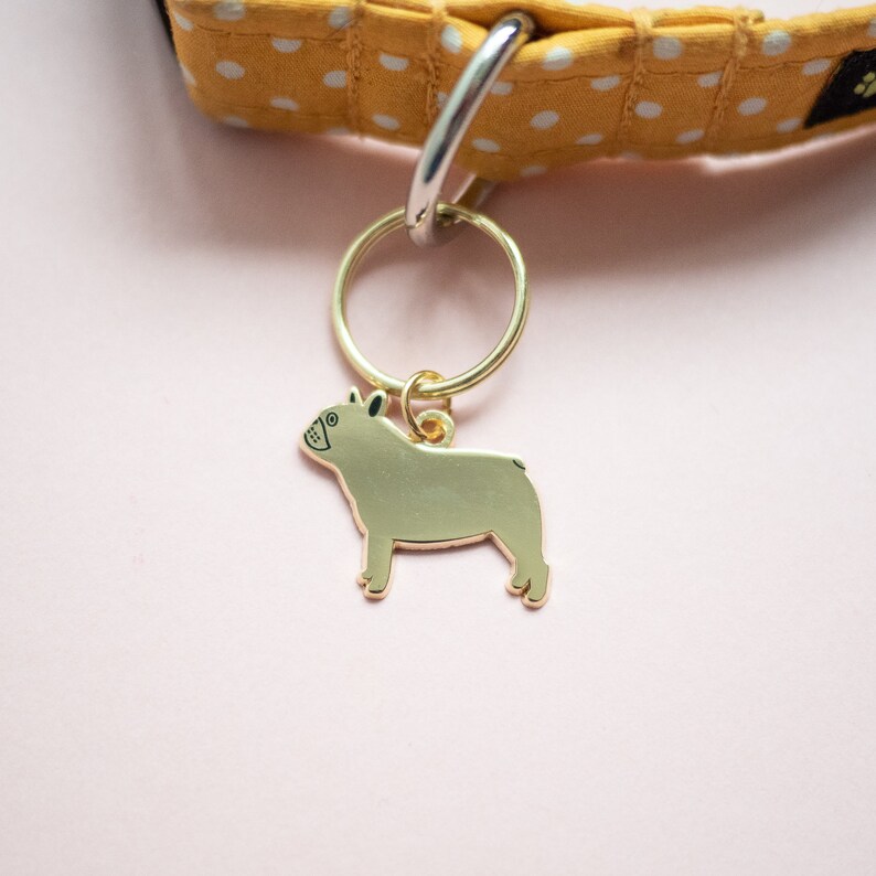 Frenchie Dog Tag Dog ID Tag French Bulldog Keyring Frenchie Etsy