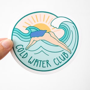 Wild Swimming Sticker, Swimming Sticker, Cold Water Club Sticker, Swimmer Gift, VINYL Sticker, Van Sticker, Laptop Sticker, Bumper Sticker