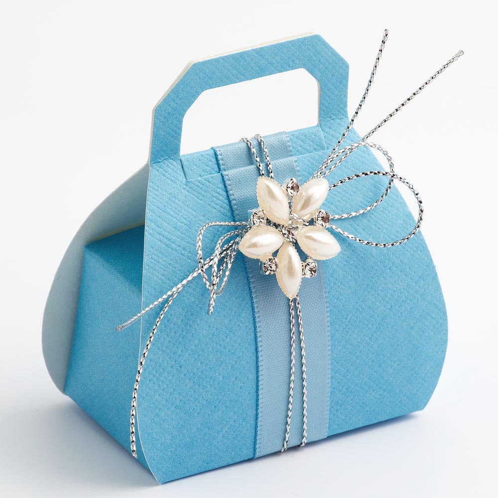 Silk Blue Wedding Favour Boxes Luxury DIY Party Baby Shower Etsy