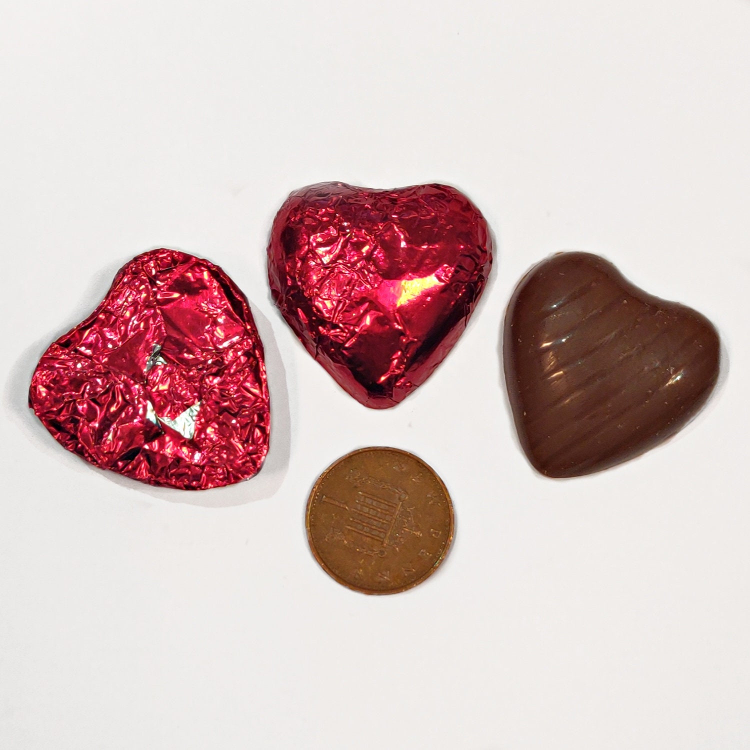 Belgian Chocolate Hearts Coloured Foiled Gift Box Chocolates Valentines Wedding 