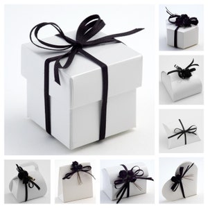Boîtes de cadeaux de mariage blanc brillant Fête de luxe / Favori de cadeau de baptême. Boîte uniquement
