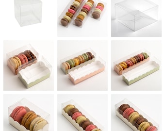 Clear Macaron / Macaroon Boxes Plain or Inserts Favour Gift Boxes (Box Only)