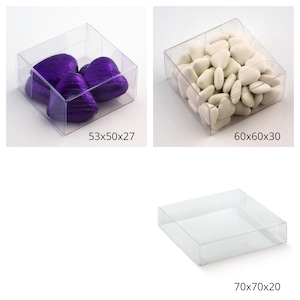 Luxury DIY Wedding Favour Gift Boxes Transparent PVC Clear Rectangular Square image 7