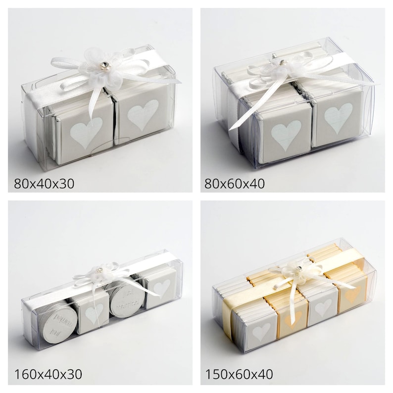 Luxury DIY Wedding Favour Gift Boxes Transparent PVC Clear Rectangular Square image 4