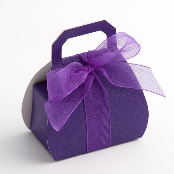Luxury DIY Party Gift Box Only Silk Purple Wedding Favour Boxes Range 