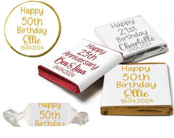 Personalised Written Milk Chocolate Neapolitan Custom Anniversary Wedding Gift Favours Love Happy Birthday 18th 21st 25th 30th 40th 50th