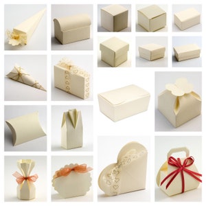 Ivory Silk Favour Boxes and Ballotins Luxury DIY Wedding Party Gifts - Box Only