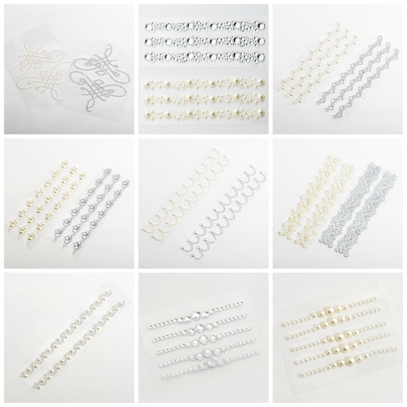 Sheet Self Adhesive Craft Rhinestone Strips Stick on Crystal 