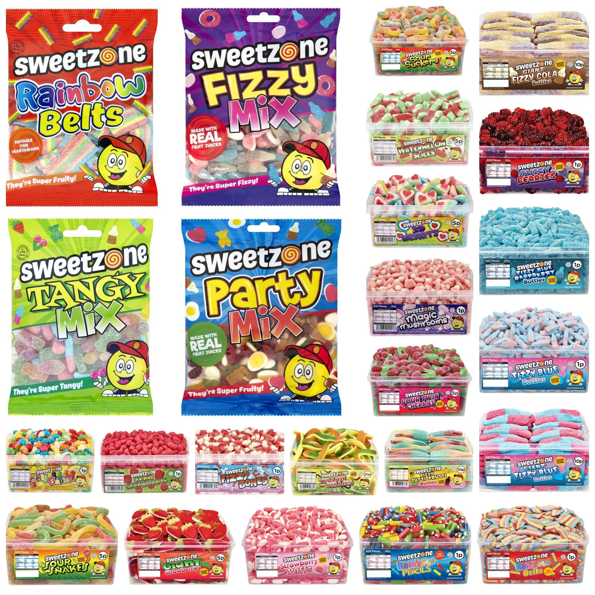 1kg Tub Sweetzone Sweets Halal Retro Pick N Mix Candy Cart Etsy UK