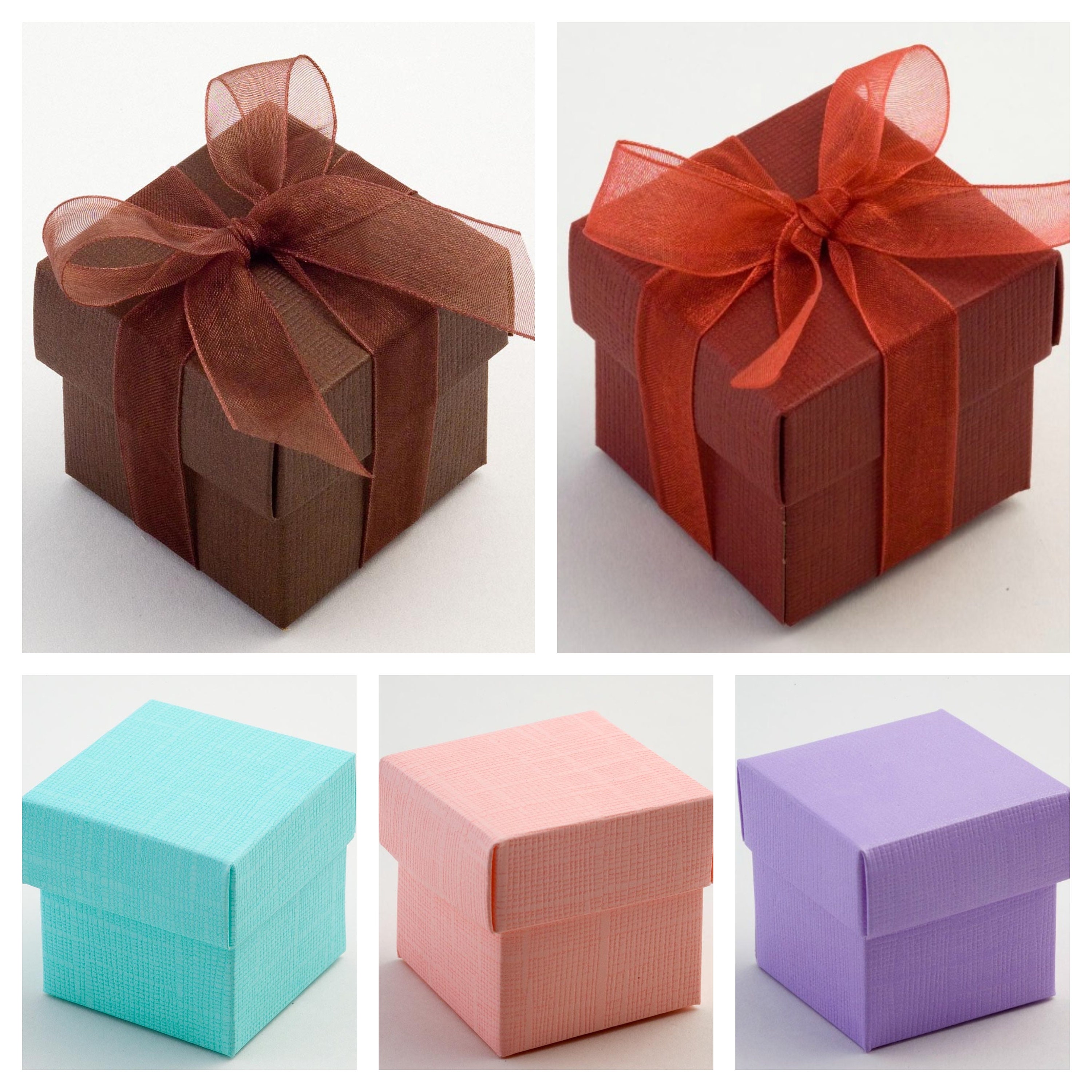 Box and Lid Favour Boxes 50x50x50mm for Weddings Sweets Gifts Wax Melts Box Only 