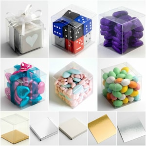 DIY Wedding Party Favour Gift Boxes PVC Clear Transparent Acetate Cubes Box/Platform Only 4cm 5cm 6cm 7cm 8cm 9cm 10cm 12cm image 1