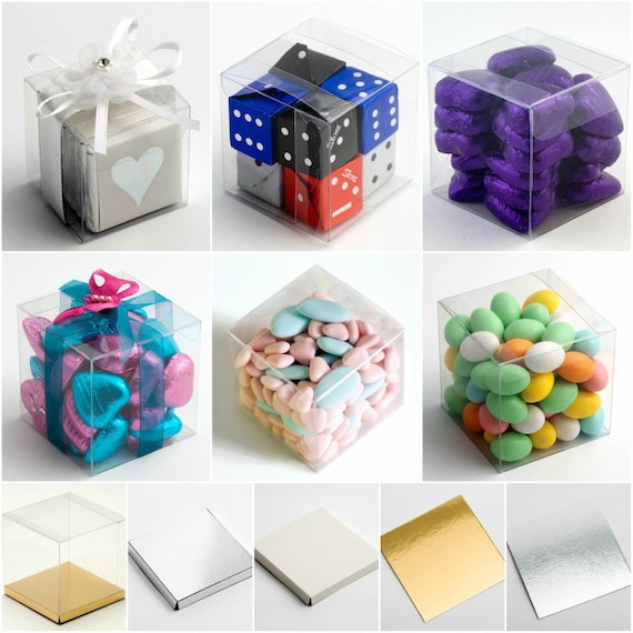 50Pcs Clear Plastic Boxes for Gifts Pvc Packing Box Gift Packaging  Transparent Box Wedding Gift Boxes Party Favors 