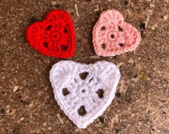 Mini heart crochet applique pattern Crochet heart pattern Crochet Valentines day decor pattern Lovers day decor