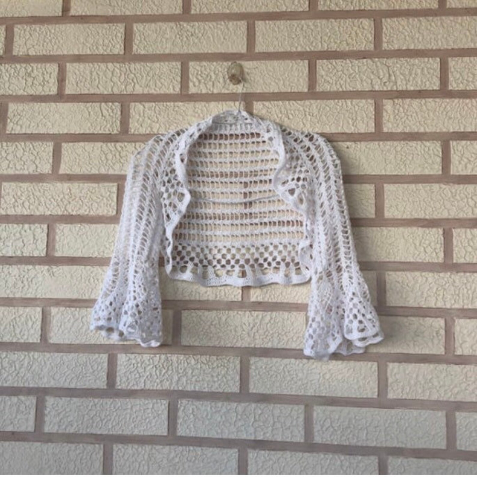 Crochet Bolero Pattern Bell Sleeve Lace Jacket Cropped Crochet Etsy