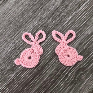 Mini bunny crochet pattern Easter table decor. Easy to follow primitive crochet bunny applique pattern. Cute Easter crochet patterns image 2