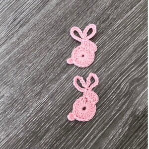 Mini bunny crochet pattern Easter table decor. Easy to follow primitive crochet bunny applique pattern. Cute Easter crochet patterns image 3