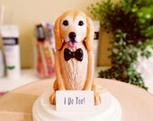 Clay Dog Cake Topper - Golden Retriever Cake Topper, Labrador Cake Topper, Wedding Cake Topper, Etsy Cake Topper, Personalized Cake Toppers,