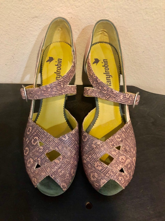 Farylrobin 1940s Style Platform Open Toe Pumps in… - image 2