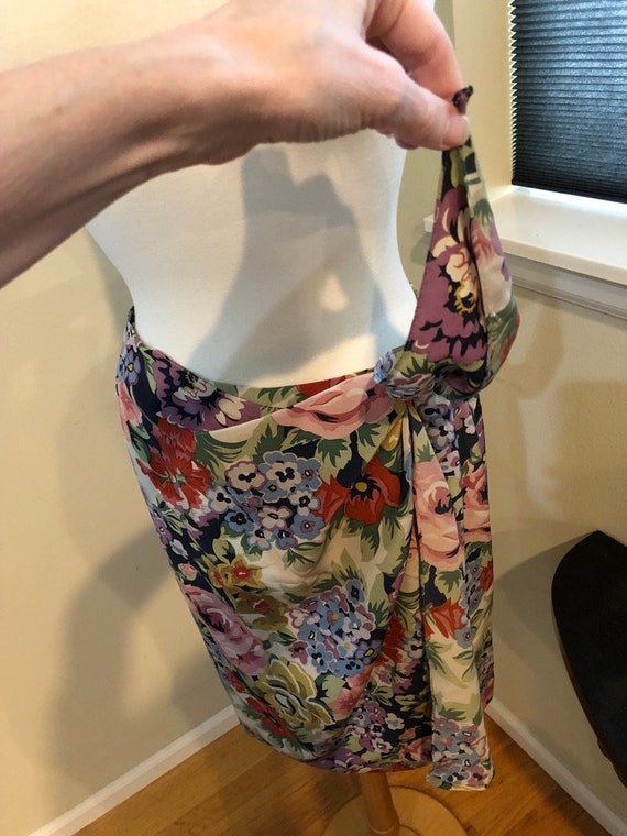 Anne Klein Silk Sarong Skirt in Beautiful Floral … - image 4