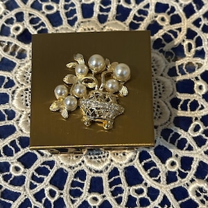 2 Lipstick Case & Lip Fix Mirror - Rare Jeweled Purse Accessory/ Compact NOS